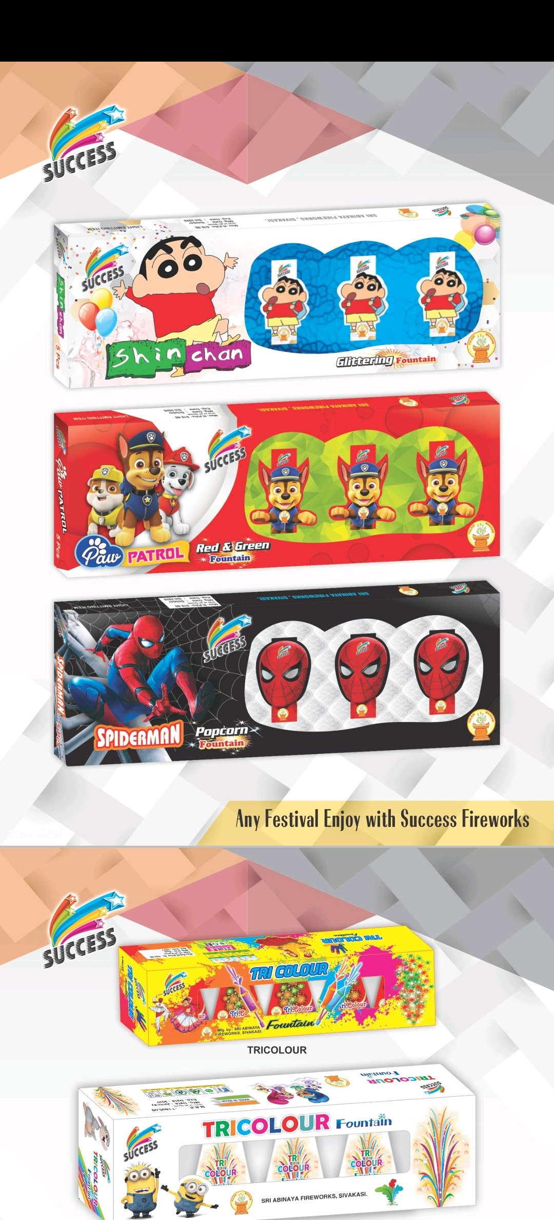 Shinchan / Spiderman 5 Pcs